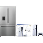 BRAMA 22.4 Cu. Ft. Counter Depth French Door Refrigerator with PS5 Slim Disk Console