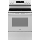 GE 5.3 CuFt Freestanding Electric Range in White with Crisp Mode