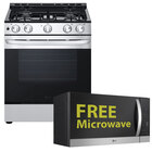 LG 5.8 Cu. Ft Gas Slide-in Range and a 1.7 Cu. Ft. 1000 Wattage Over-the-Range Microwave