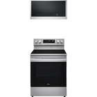 LG 6.3 CuFt Smart 4-Burner Freestanding Electric Range with 1.7 CuFt Smart 1650 Wattage Over-the-Range Microwave in Stainless Steel
