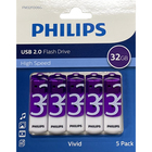 Philips 5-Pack USB 2.0 Vivid 32GB Flash Drive