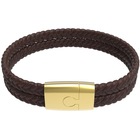 Mi Tesoro Men's Double Bracelet - Brown & Gold