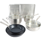 Babish 12-Piece Mixed Material Professional Grade Cookware Set with Baking Sheets