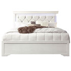 Global Furniture Pompei Metallic White Full Bed with LED lighting