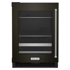 KitchenAid 24" Beverage Center with Glass Door and Metal-Front Racks - Black Stainless Steel