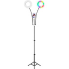 SuperSonic Pro Live Stream Double 8” Selfie Ring Light with 32 Color Modes
