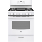 GE 5.0 CuFt Freestanding 5-Burner Gas Range in White