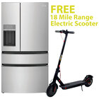 Frigidaire 26 Cu. Ft. 4 Door French Door Refrigerator with an EMOVE 18.1 MPH 18 Mile Range Electric Scooter