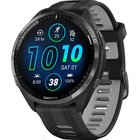 Garmin Forerunner® 965 Carbon Gray DLC Titanium Bezel with Black Case and Black/Powder Gray Silicone Band