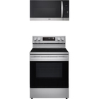 LG 6.3 CuFt Smart Freestanding EasyClean® Electric Range with 1.7 CuFt 1000 Watt Over-The-Range Microwave in Stainless Steel