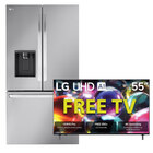 LG 31 Cu. Ft Smart Standard-Depth MAX™ French Door Refrigerator with an 55" Class UHD AI UA7050 4K Smart TV