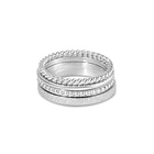 Mi Tesoro 4-Ring Set in Platinum Plated Stainless Steel - Size 8