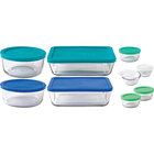 Anchor Hocking 20-Piece Glass Food Storage Set with Mixed Blue Lids