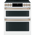 GE 30" Slide-In Front Control Induction with Convection Double Oven Range