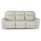 Signature Design by Ashley Mindanao Power Reclining Leather Match Sofa - Beige/Coconut