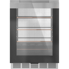 Cafe 14-Bottle Beverage Center in Platinum Glass with LED Light Wall