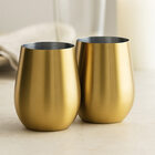 Holstein 2-Piece Stainless Steel Wine Glasses - Gold