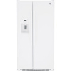 GE 25.3 CuFt Side-By-Side Refrigerator in White with Easy Access Ice Maker