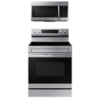 Samsung 6.3 Cu-Ft Smart Freestanding 5-Burner Convection Electric Range with 1.7 Cu-Ft 1000 Watt Over-The-Range Microwave in Stainless Steel