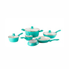 IMUSA 10-Piece Forged Ceramic Cookware Set in Teal