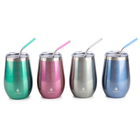 Core Home 17oz Wine Tumbler with Silk Tip Straw - Glitter