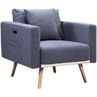 LILOLA HOME Easton Dark Gray Linen Fabric Chair