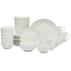 Gibson Ogalla 30 Piece Dinnerware Set - White Porcelain W/ Gold Band