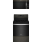 Whirlpool 5.3 CuFt Freestanding Electric Range with 1.9 CuFt Over-the-Range Microwave in Black Stainless