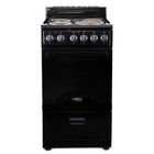 Premium Levella 2.2 Cu Ft Freestanding Electric Coil Range In Black with Mirrored Glass Oven Door
