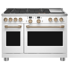 Cafe 8.25 Cu. Ft Freestanding 6-Burner Convection Double Oven Gas Range  with Air Fry - Matte White
