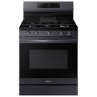 Samsung 6.0 CuFt Smart Freestanding 5-Burner Convection Gas Range in Black Stainless with No-Preheat Air Fry