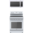 Midea 6.3 CuFt 4-Burner Freestanding Electric Range with 1.7 CuFt 1000 Wattage Over-the-Range Microwave in White