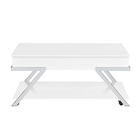 Steve Silver Zena 47" Rectangle MDF Cocktail/Coffee Table with Lift-Top and Casters - White