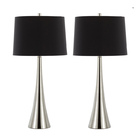 Lumisource Diana 29.5" Metal Table Lamp with Black Linen Shade - Set