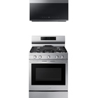 Samsung 6.0 CuFt Freestanding Convection Gas Range with 1.7 CuFt 1000 Watt Over-the-Range Microwave in Stainless Steel