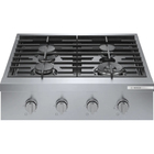 Bosch 800 Series 4-Burner 30" Slide-In Gas Cooktop in Stainless Steel with OptiSim® Burner