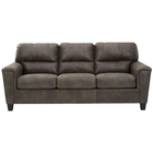 Signature Design by Ashley Navi Stationary Leather Look Sofa - Brown/Smoke