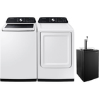 Samsung 4.7 CuFt Smart Top Load Washer with 7.4 CuFt Smart Sanitize Electric Dryer & 3.4 CuFt Homebrew Beer Keg Refrigerator & Dispenser Draught Beer Machine