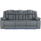 Global Furniture Ethan Power Reclining Sofa with Drop Down Table, LED Lighting & Wireless Charging