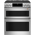 Cafe 30" 6.7 Cu. Ft Smart Slide-In, Front-Control, Induction and Convection Double-Oven Range