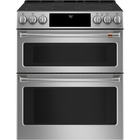 Cafe 30" 6.7 Cu. Ft Smart Slide-In, Front-Control, Radiant and Convection Double-Oven Range - Stainless Steel