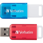 Verbatim 2-Pack 64GB SeaGlass USB 2.0 Flash Drive - Red & Blue