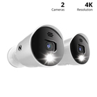 Image of product - 4K UHD Weatherproof Indoor/Outdoor Add-On Bullet Security Camera in White with Audio Alerts and Sirens