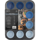 Core Home 13-Piece Muffin Pan with Liners Set - Blue Ombre