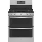 GE 6.8 Cu. Ft Free-Standing Gas Double Oven Convection Range with No Preheat Air Fry - Stainless Steel